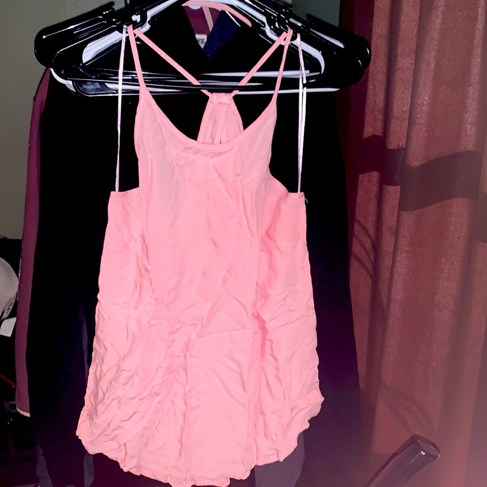Pink high neck tank top